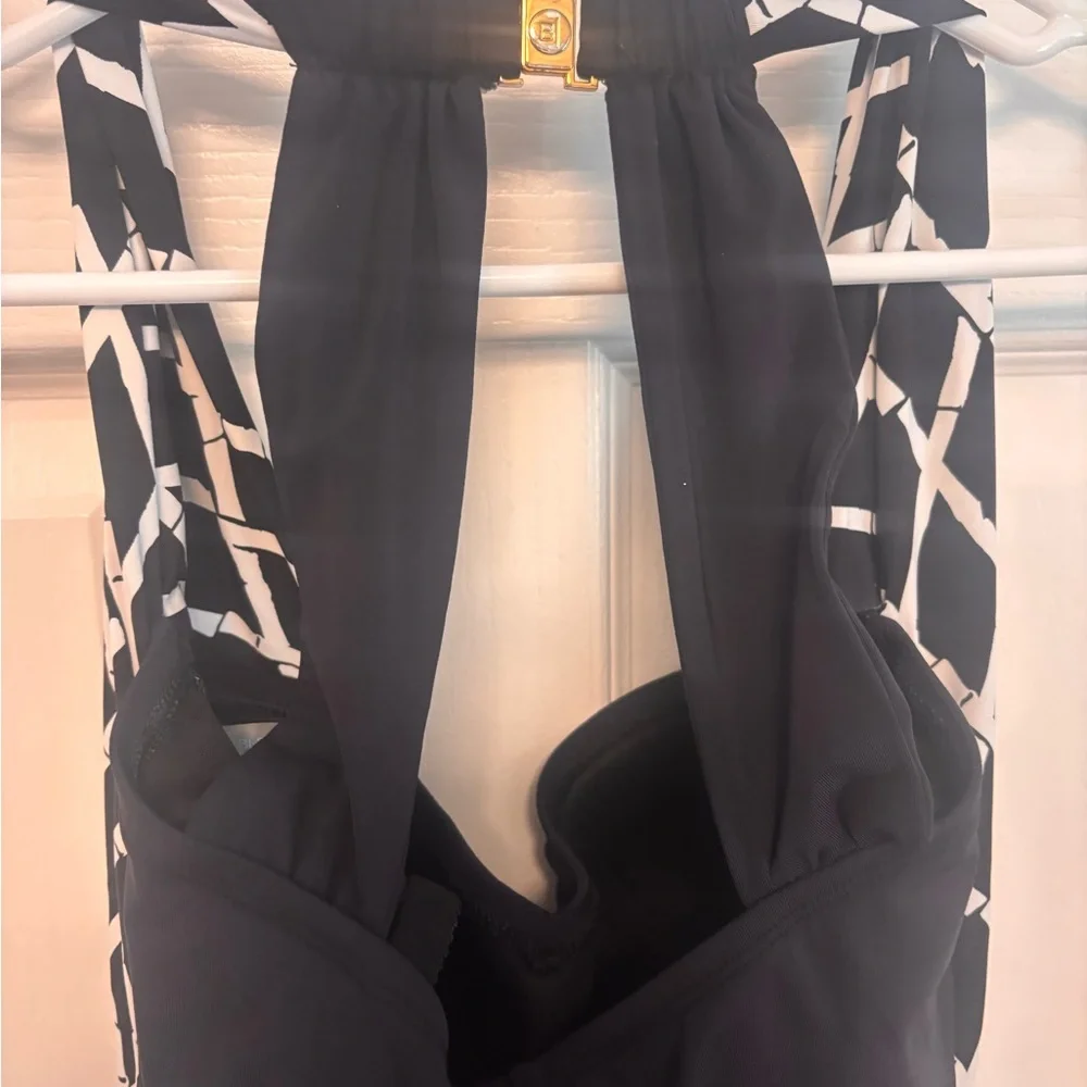 Blue Rod Beattie Navy & White Geometric One-Piece Swimsuit with Gold Accent - Picture 12 of 16
